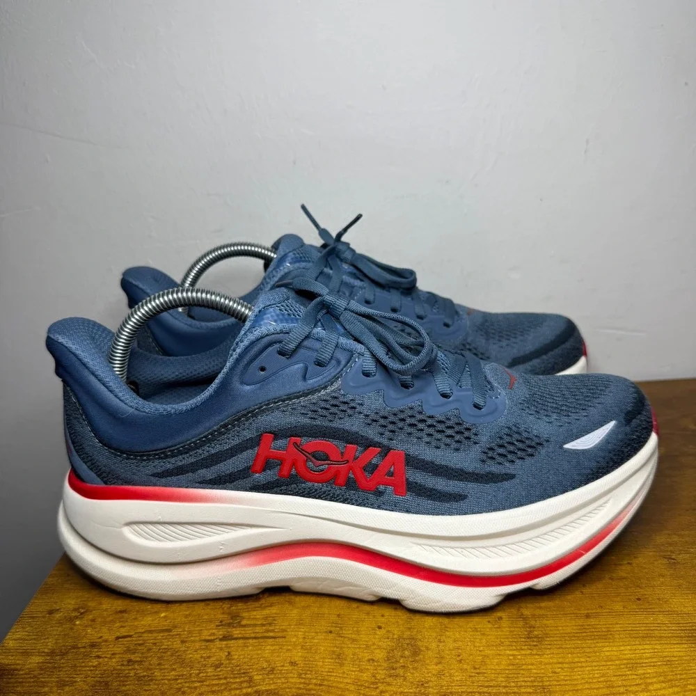 Hoka Bondi 8 Running Shoes Mens Size 9 Blue Red 1162011 TDRC
